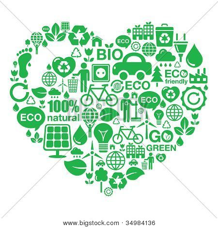 Eco ekologie pozadí - zelené srdce