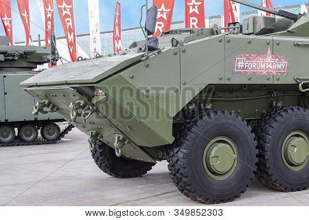 Moscow Russia 30.06.2019 Close-up Modern Infantry Fighting Vehicle.