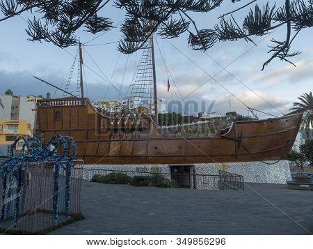 Santa Cruz De La Palma, La Palma, Canary Islands, Spain, December 19, 2019: Museo Naval Barco At Pla