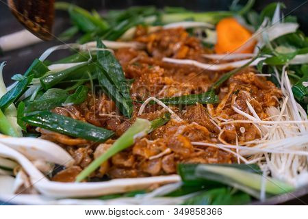 Dak Galbi - Traditional Korean Stir Fried Chicken With Spicy Sauce.