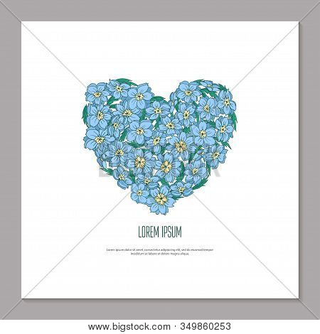 Cover For Social Media Posts, Mobile App, Banner Design And Web Internet. Blue Flower Delphinium And
