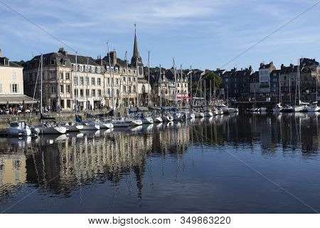 Honfleur, France - August 13, 2016: The Old Port Of Honfleur, Famous For Having Been Painted Many Ti