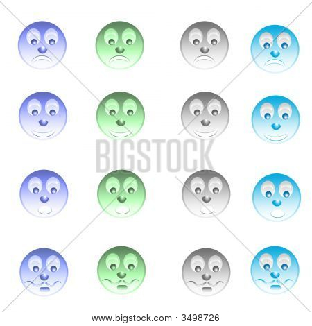 Quattro differenti sorriso colorato