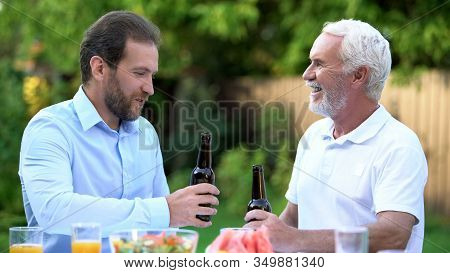 Son-in-law Drinking Beer With Father-in-law, Understanding And Respect