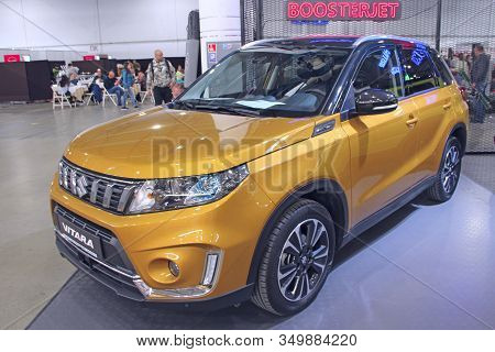 Kyiv / Ukraine. 28 September 2018: 
Modern Vitara Car Is Presented At Exhibition In Kiyv. Japanese B