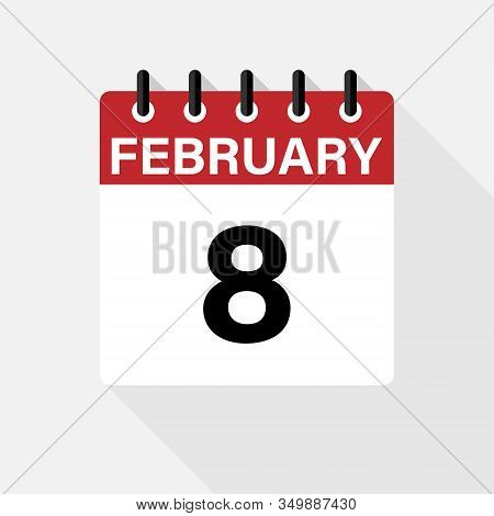 Vector Flat Dezign Daily Calendar Icon. Day , Month