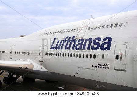 Zurich, Switzerland: 23 May 2015 - Boeing 747-8 Of Lufthansa At Zurich Airport - Zurich Airport Is O
