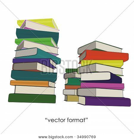 Három oszlop színes könyvek