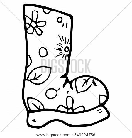 Garden Rubber Boots. Vector Illustration Of Rubber Boots. Spring Rubber Boots For Gardening.