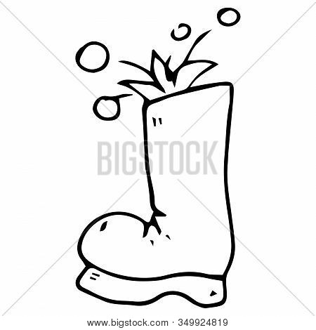 Garden Rubber Boots. Vector Illustration Of Rubber Boots. Spring Rubber Boots For Gardening.