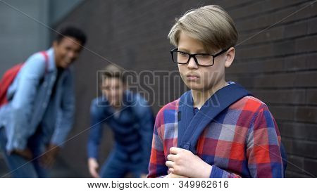 Evil Teen Boys Laughing At New Student In School, Calling Names, Verbal Bullying