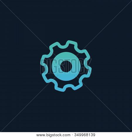 Cog Settings Icon Symbol. Stock Vector Illustration Isolated On White Background.