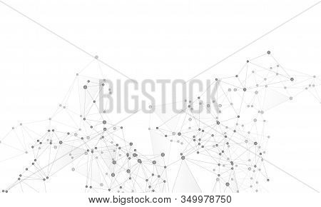Geometric Plexus Structure Cybernetic Concept. Network Nodes Greyscale Plexus Background. Coordinate