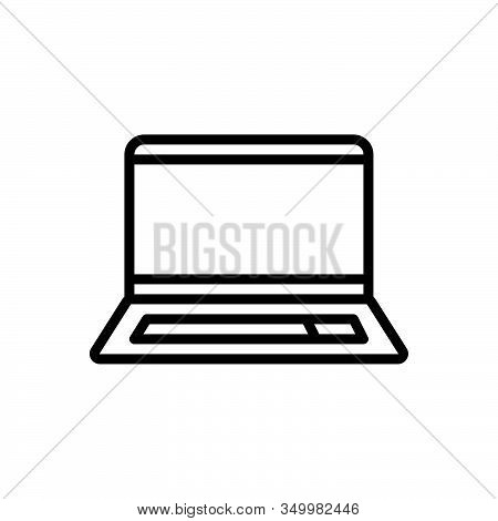 Black Line Icon For Laptop Screen Display Device Programmatic Technology Digital Software Computer E