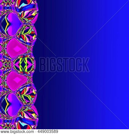Purple Abstract Pattern,on A Blue Gradient Background,vertical Border,copy Space,banner,poster,texti