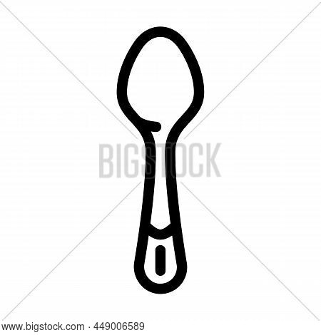 Teaspoon Kitchen Utensil Line Icon Vector. Teaspoon Kitchen Utensil Sign. Isolated Contour Symbol Bl