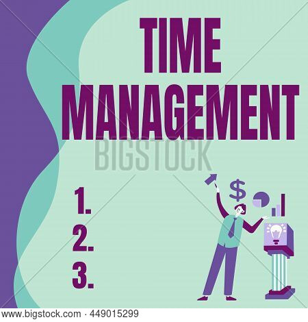 Conceptual Caption Time Management. Business Idea Schedule Planned For Job Efficiency Meeting Deadli