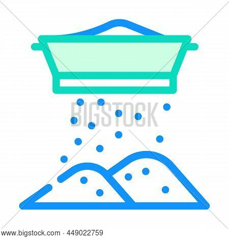 Flour Sifting Color Icon Vector. Flour Sifting Sign. Isolated Symbol Illustration