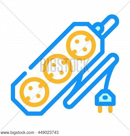 Cord Socket Color Icon Vector. Cord Socket Sign. Isolated Symbol Illustration