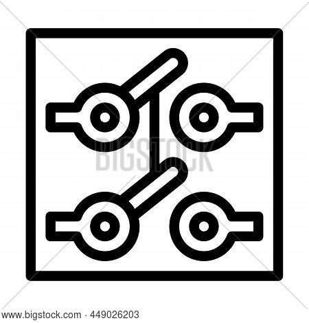 Dpdt Electronic Device Line Icon Vector. Dpdt Electronic Device Sign. Isolated Contour Symbol Black 