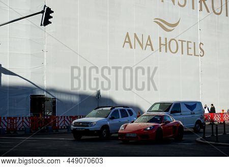 Bucharest, Romania - January 04, 2022: Athenee Palace Hilton Bucharest Hotel Is Under Renovation, In