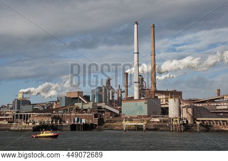 Ijmuiden,north Holland,the Netherlands,12-13-2011 Tata Steel Is One Of The Largest Steelmaking Compa