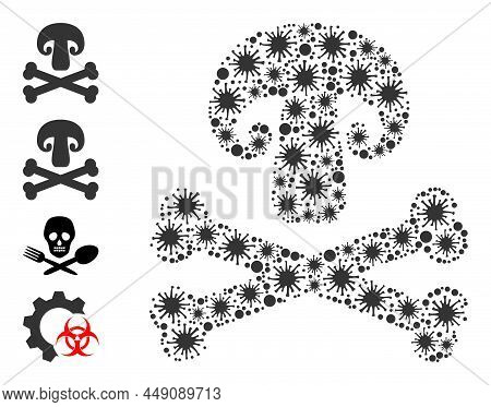 Contagious Collage Toxic Mushroom Icon, And More Icons. Toxic Mushroom Mosaic For Breakout Images. V
