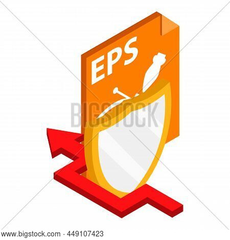 Hacking Concept Icon Isometric Vector. Arrow Bypassing Shield, Eps File Format. File Protection Bypa