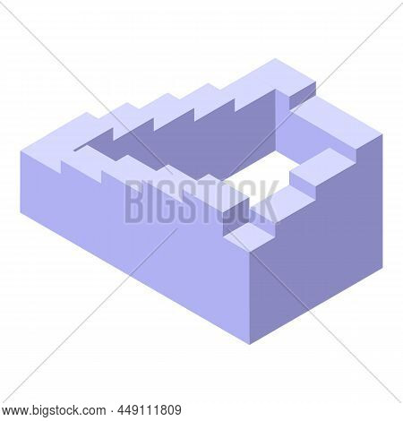 Visual Perception Stairs Icon Isometric Vector. Illusion Memory. Optical Triangle