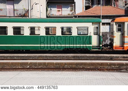 Station Of The Circle Railway Around Etna Volcano. Randazzo. Italy.