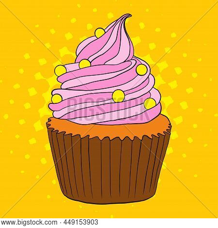 Cake Pop Art Style Illustration. Comic Book Style Imitation. Vector.
