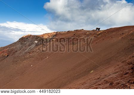 Eldfell Volcano Crater. Heimaey Island, Vestmannaeyjar, Iceland.