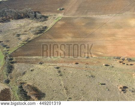 Aerial View Of Sakar Mountain Near Town Of Topolovgrad, Haskovo Region, Bulgaria