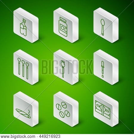 Set Line Stacks Paper Money Cash, Medicine Pill Or Tablet, Bong For Smoking Marijuana, Opium Poppy, 