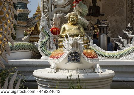 Buddha Statue For Thai People And Foreign Travelers Travel Visit And Respect Praying At Wat Pracha R