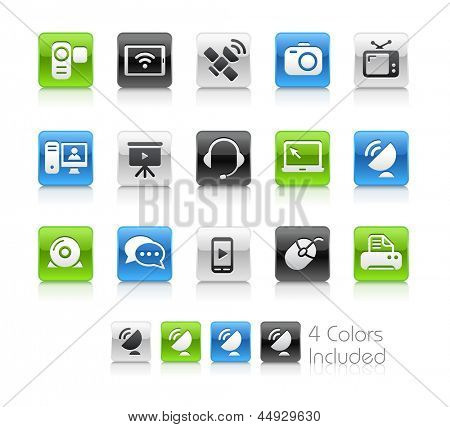 통신 아이콘 / 다른 층에 있는 4 컬러 버전을 포함 하는 파일.