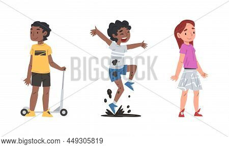 Children Demonstrating Good And Bad Behavior Set Cartoon Vector Illustration