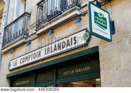 Bordeaux , Aquitaine  France - 02 10 2022 : Le Comptoir Irlandais Logo Brand And Text Sign Store Spe