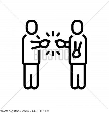 Black Line Icon For Controversial Contentious Disputable Moot Dubious Questionable Arguable Debatabl