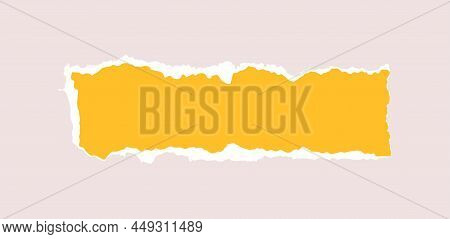 Torn Piece Of Paper Isolated. Rectangle Piece Of Paper With A Torn Edge. Vector Illustration Of A Ge