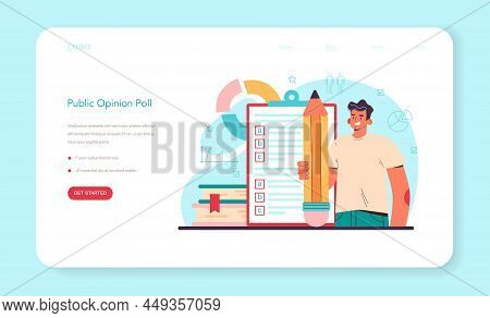 Sociologist Web Banner Or Landing Page. Scientist Study Of Society,