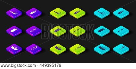 Set Ashtray, Electronic Cigarette, Lighter, Vape Mod Device And Cigarette Icon. Vector