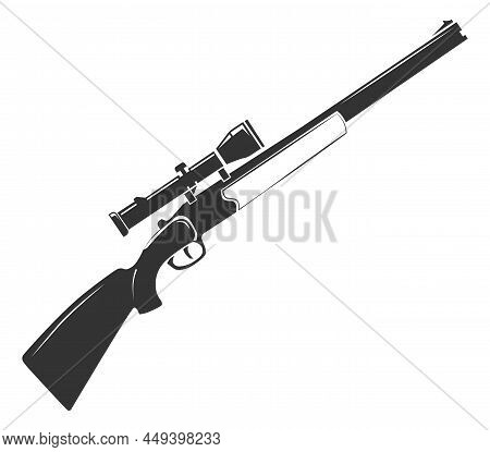 Shotgun Icon. Long Burrel Gun. Old Rifle