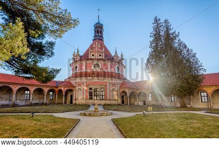 The Rondell Pavilion In Historical Castle Complex In Old Town Of Jindrichuv Hradec City. It Is The T