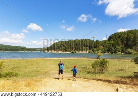 Cecita Lake. The Sila National Park Located In Camigliatello Silano