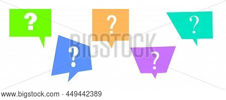 Question Mark Sign Icon. Dialog, Chat Speech Bubble. Message Icon. Vector Illustration. Stock Image.