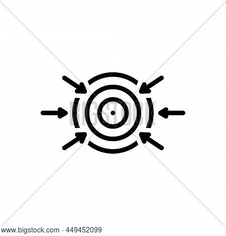 Black Line Icon For Missed Archery Arrow Traget Focus Accuracy Ambition Dartboard Muff Bloomer