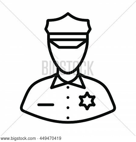 Policeman Icon. Bold Outline Design With Editable Stroke Width. Vector Illustration.