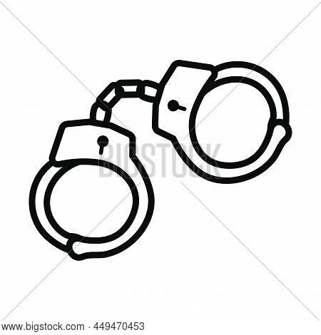 Police Handcuff Icon. Bold Outline Design With Editable Stroke Width. Vector Illustration.