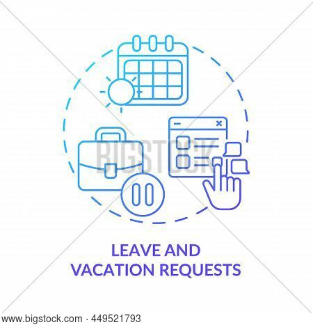 Leave And Vacation Requests Blue Gradient Concept Icon. Digital Transformation. Automation In Busine